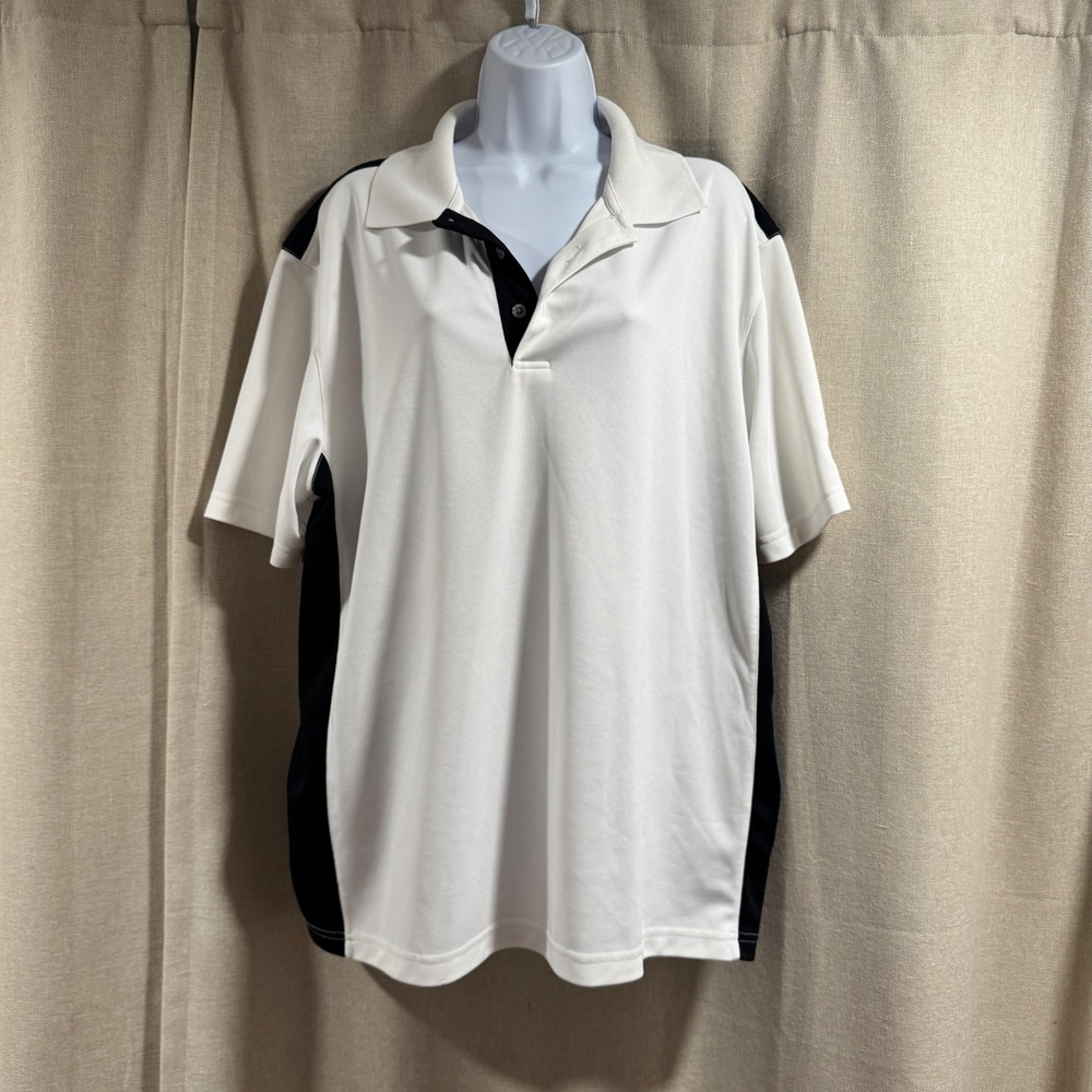 Champions Tour XL White Black Trim Golf‎ Polo Shirt Mens Activewear
